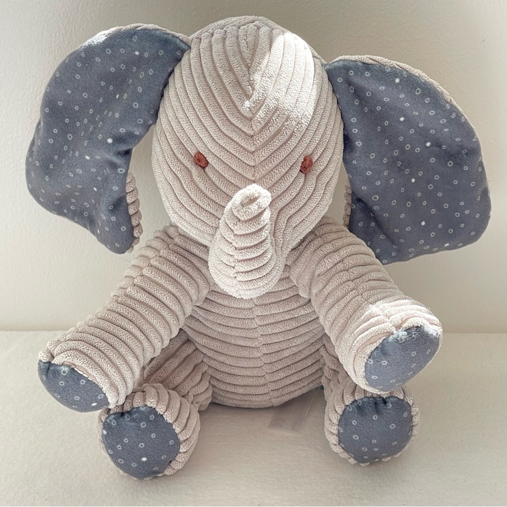 Bunnies By The Bay Gray Corduroy Elephant Plush Stuffed Animal 8" Baby Lovey